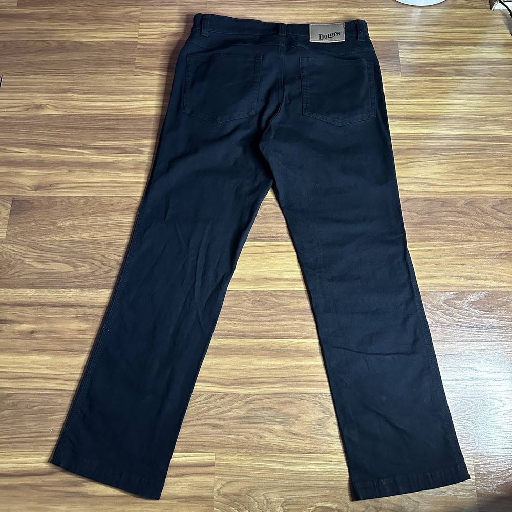 Duluth Trading Flex Fire Hose Pants Mens 32x30 Black Canvas Workwear Chino - Picture 8 of 13